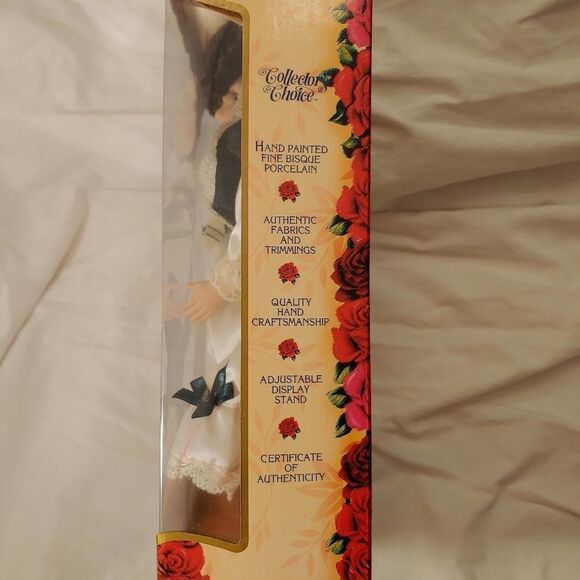 Collectors Choice VINTAGE Genuine Fine Bisque Porcelain Green Eyed Brunette Doll - Picture 9 of 12